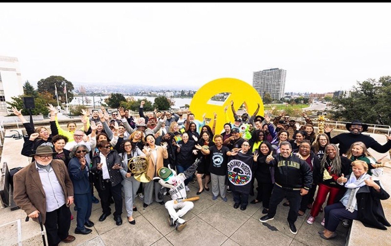 Oakland community celebration with Oakland Roots at City Hall